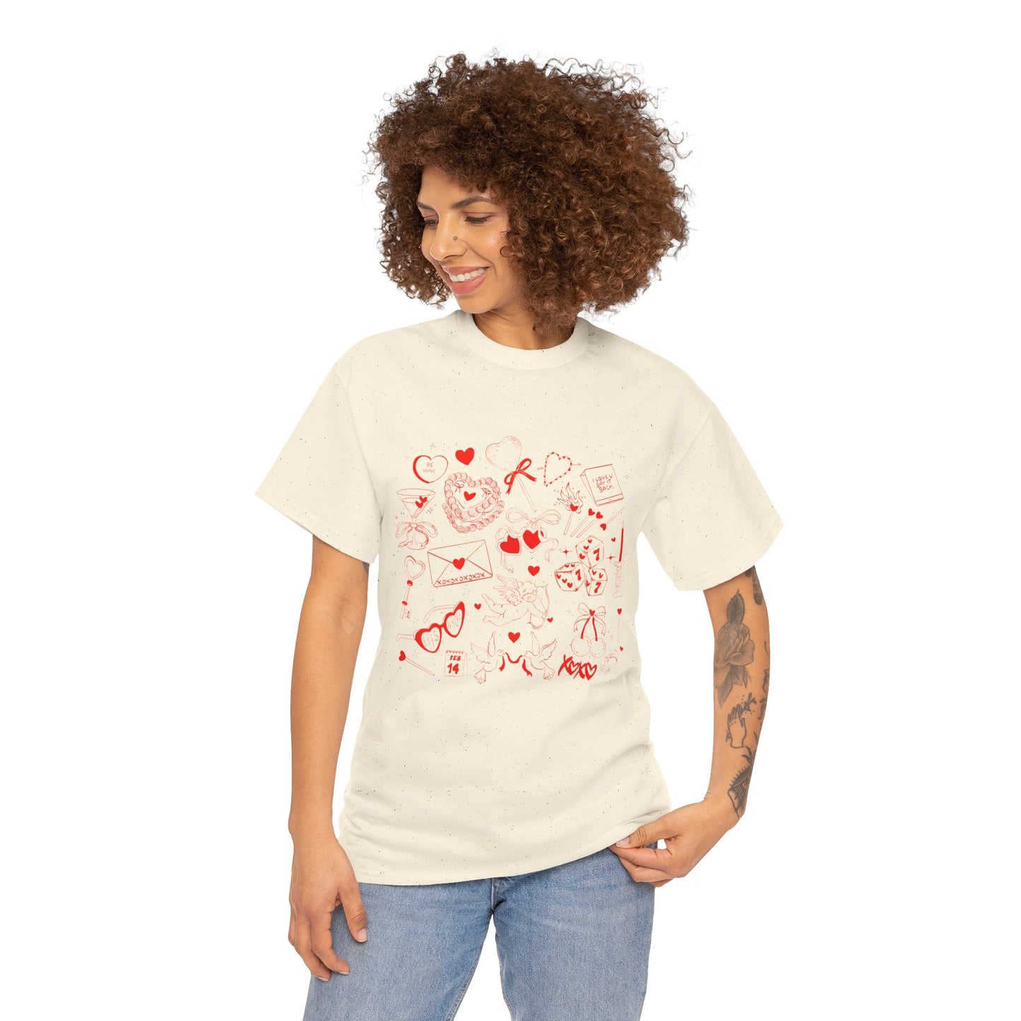Valentine's Day Doodle T-shirt - Gildan
