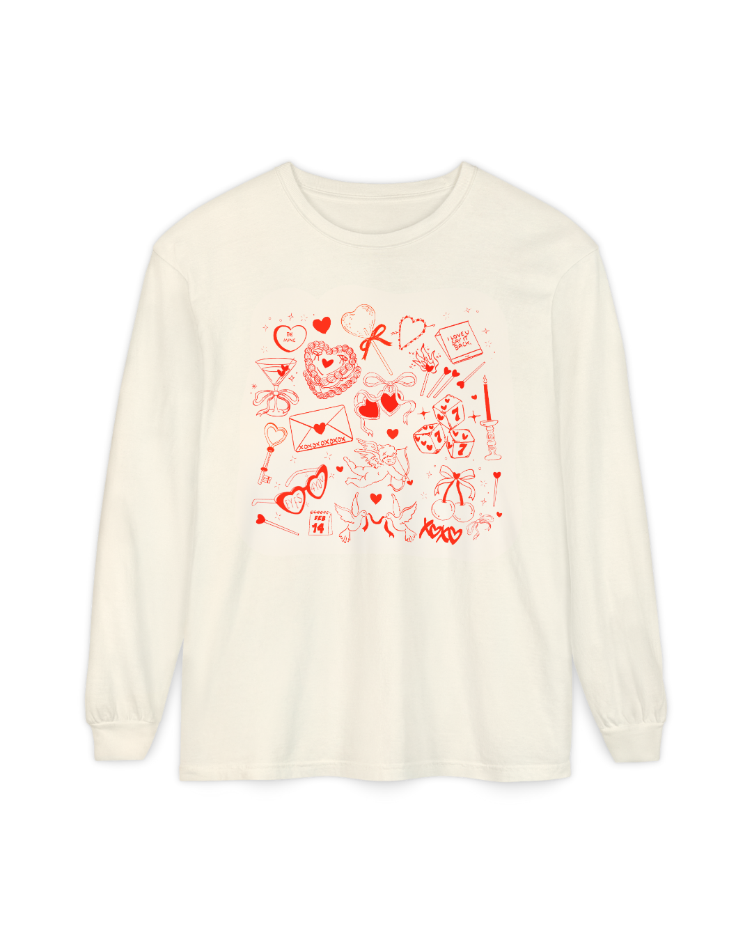 Valentine's Day Doodle Long Sleeve T-shirt