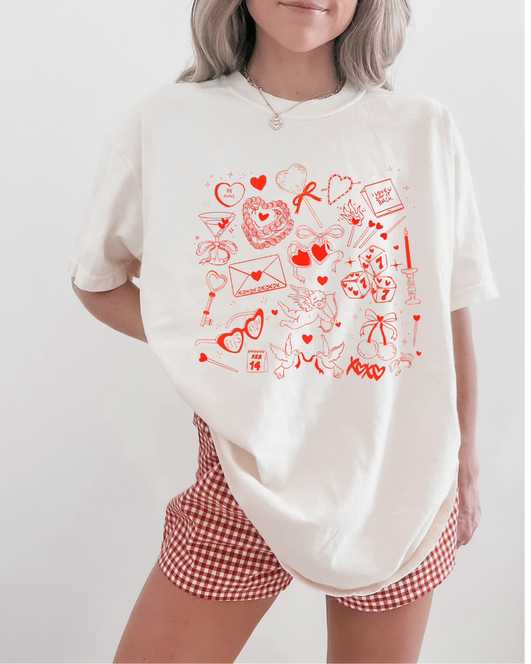 Valentine's Day Doodle T-shirt - Comfort Colors