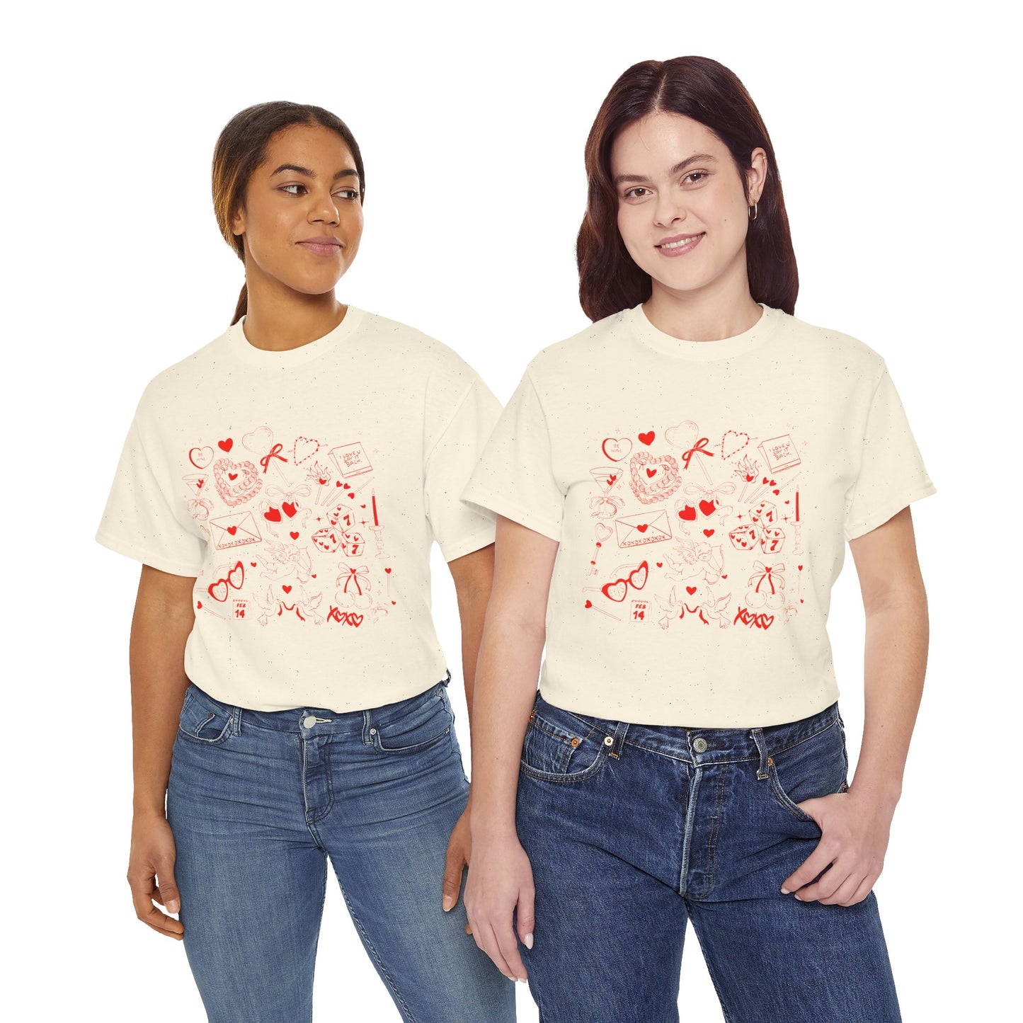 Valentine's Day Doodle T-shirt - Gildan