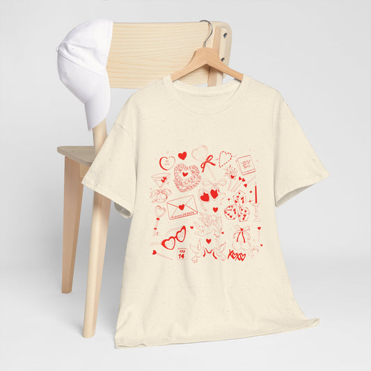 Valentine's Day Doodle T-shirt - Gildan