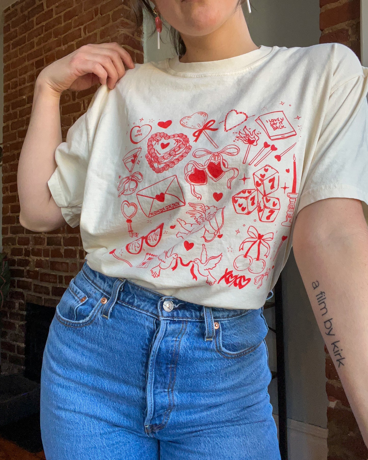 Valentine's Day Doodle T-shirt - Comfort Colors