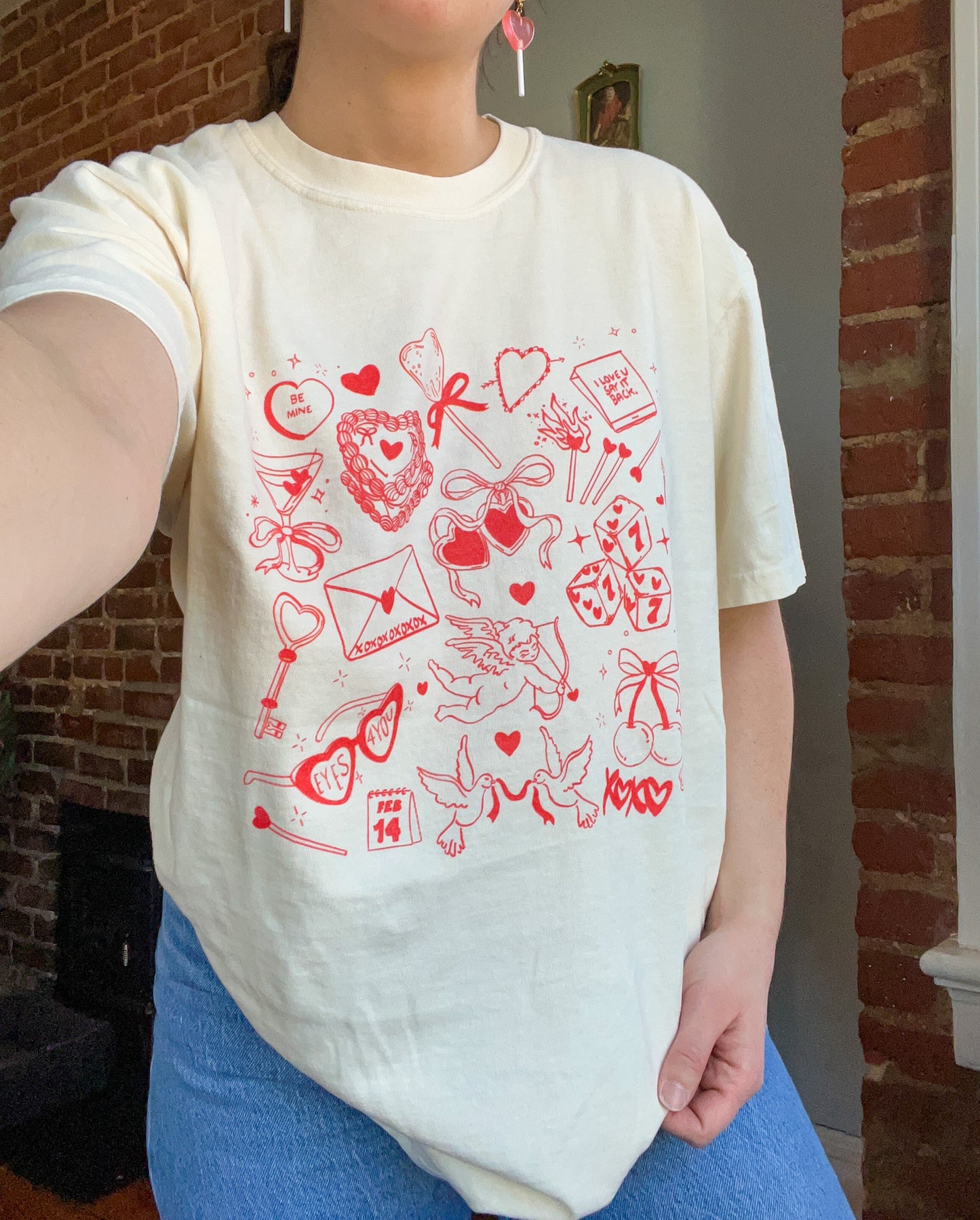 Valentine's Day Doodle T-shirt - Comfort Colors