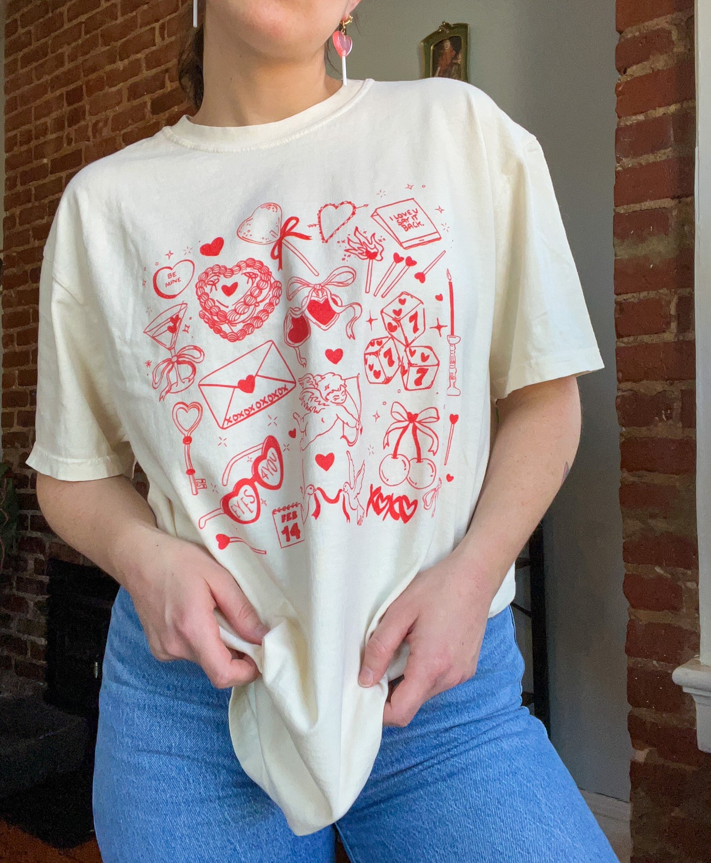 Valentine's Day Doodle T-shirt - Comfort Colors