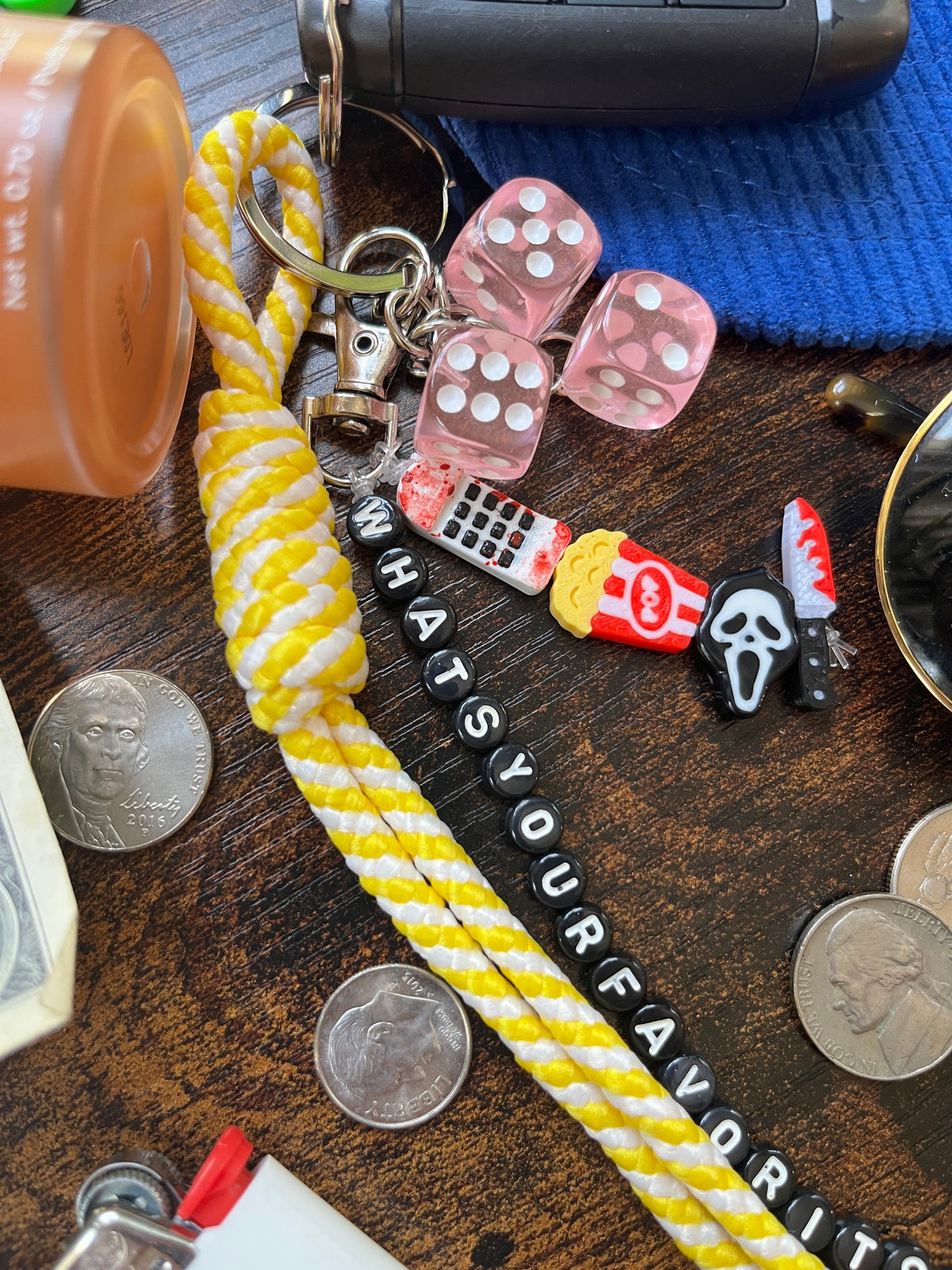 Scream Movie Yellow Keychain