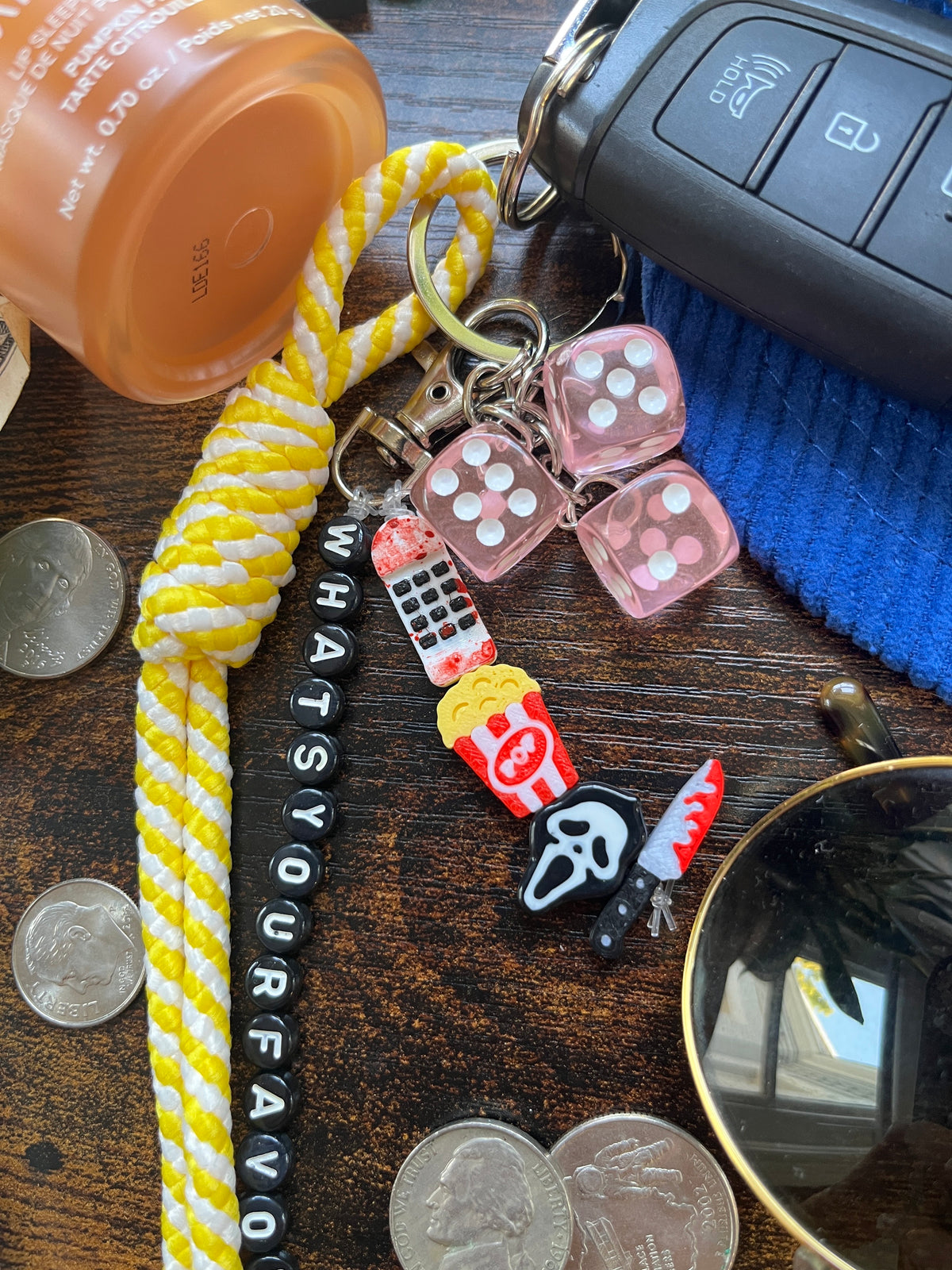Scream Movie Yellow Keychain